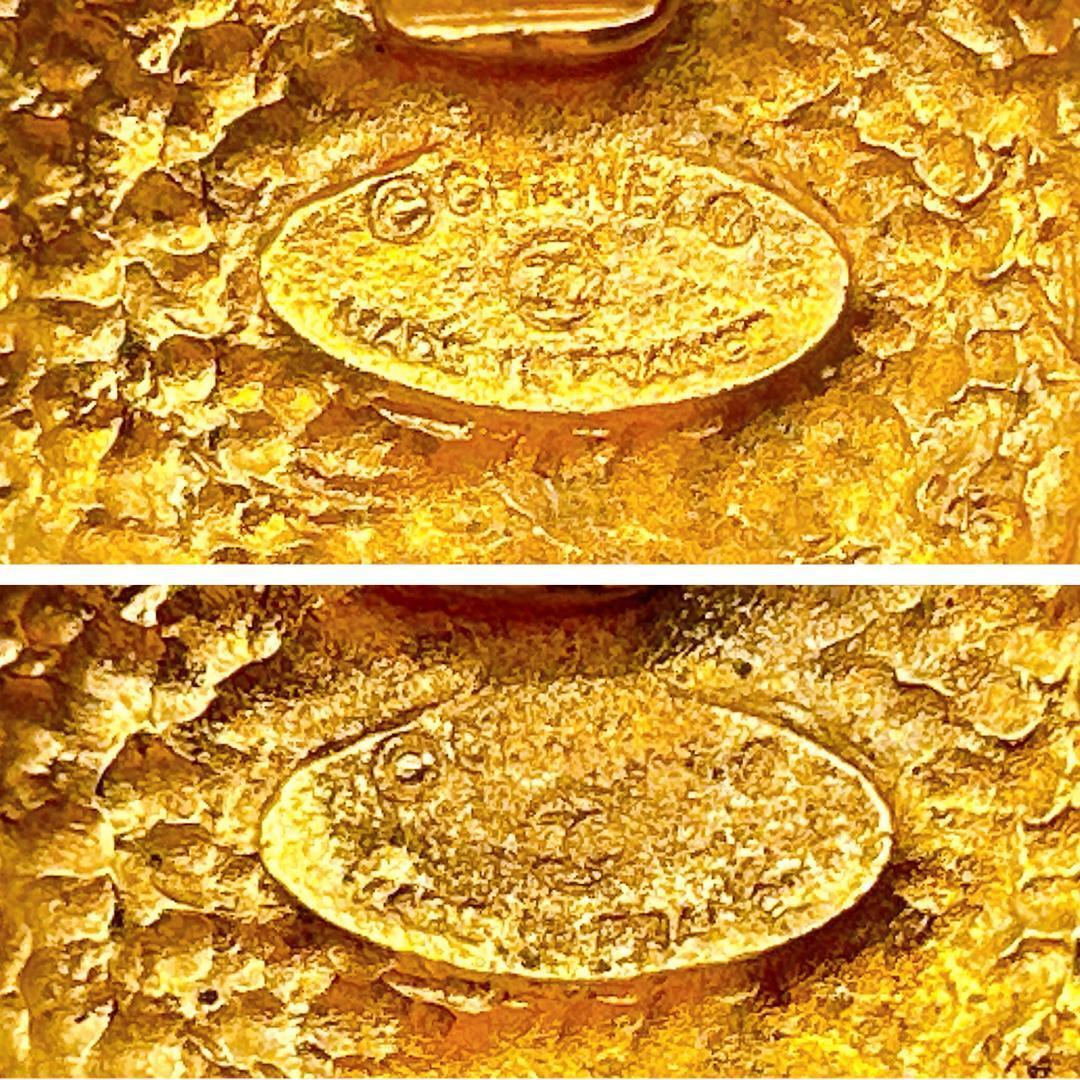 【鑑定済み!】シャネル イヤリング ヴィンテージ カンボン ゴールドカラー CHANEL_画像9