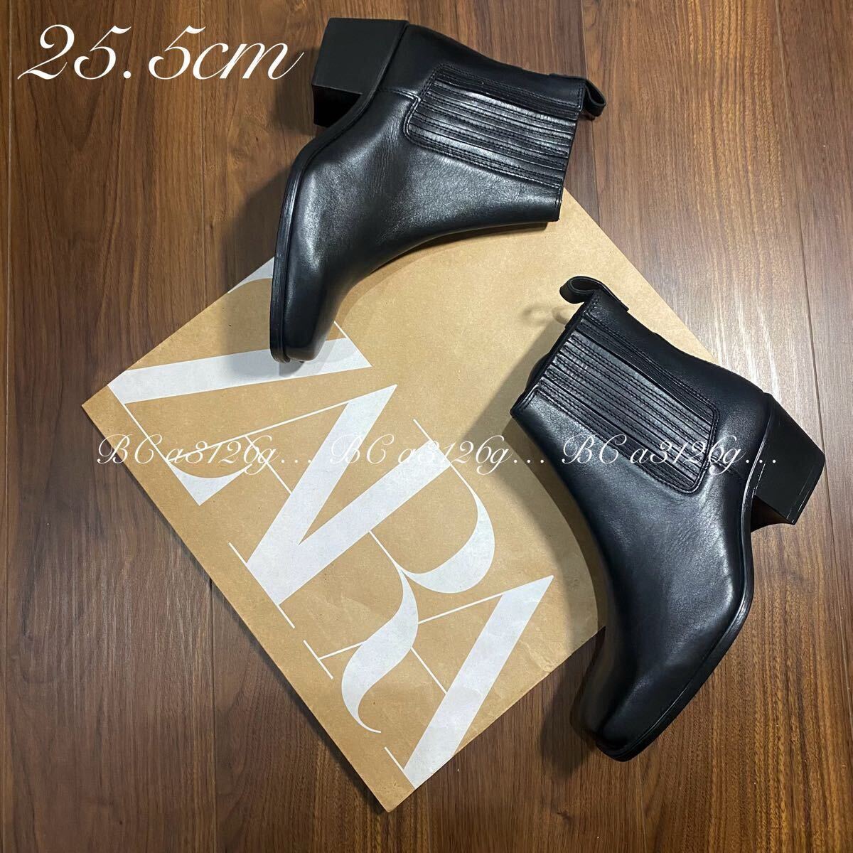 新品 ZARA 本革 カウボーイブーツ 25 5cm 39 メンズ ザラ レザー 新品 ZARA 本革 カウボーイブーツ 25 5cm 39 メンズ ザラ レザー