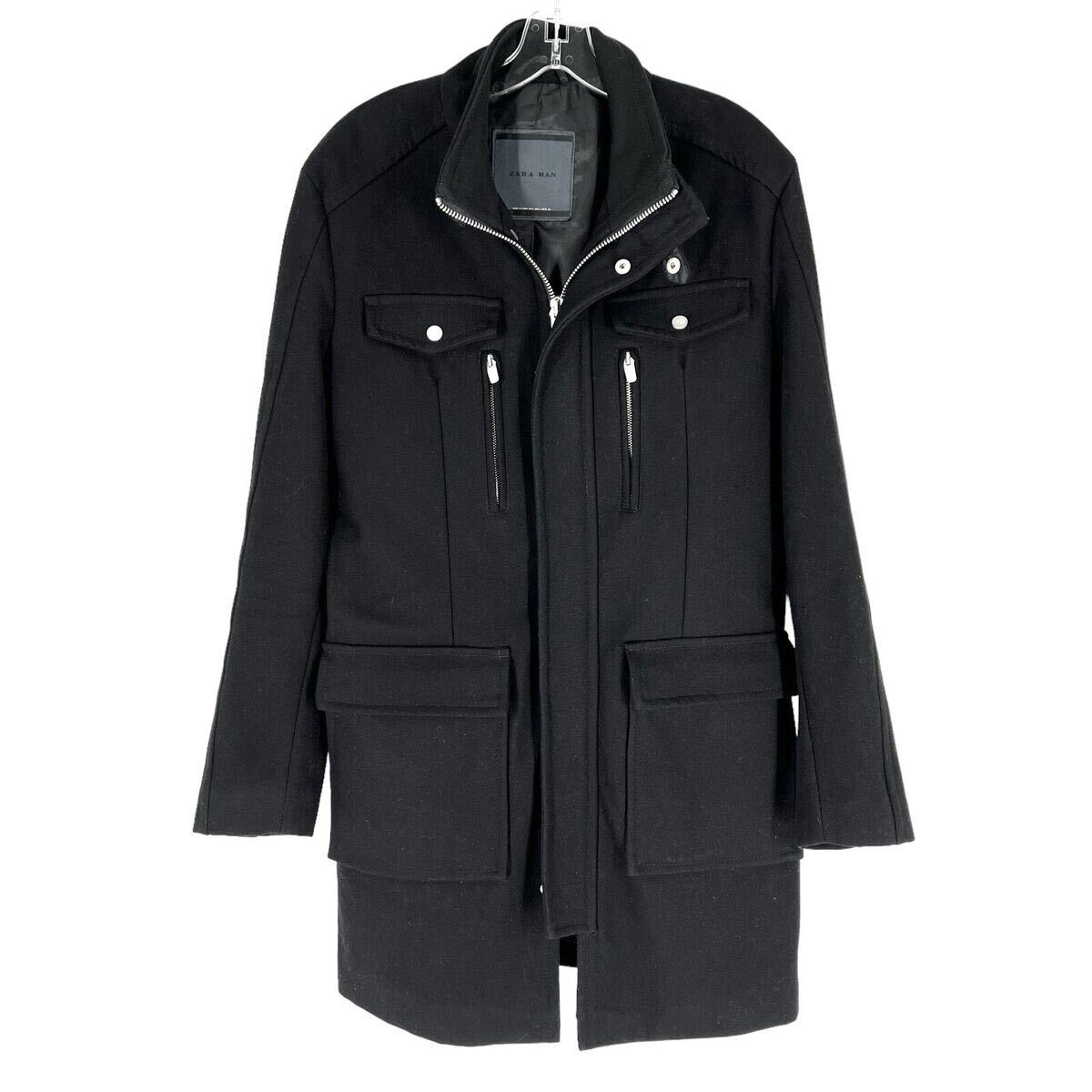 Zara man ザラマン men's ウールブレンド コート フルジップ Zara man ザラマン men's ウールブレンド コート フルジップ