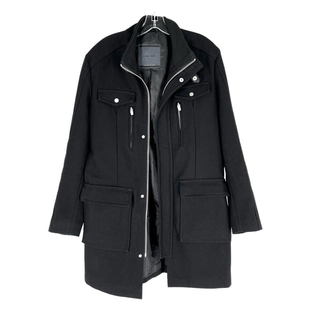 Zara man ザラマン men's ウールブレンド コート フルジップ Zara man ザラマン men's ウールブレンド コート フルジップ