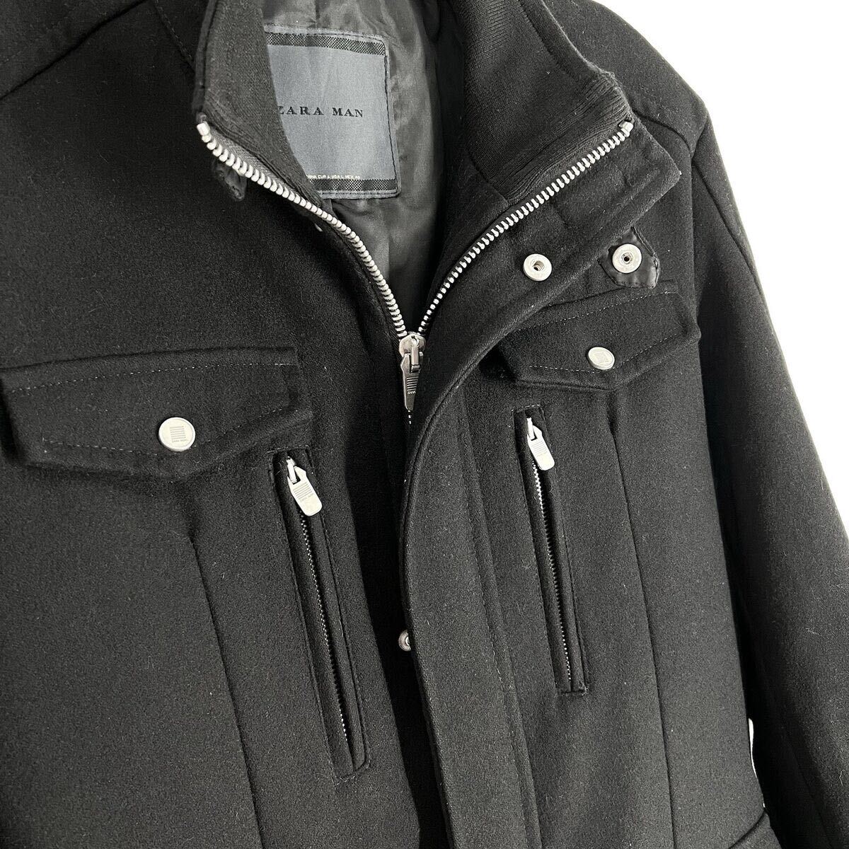 Zara man ザラマン men's ウールブレンド コート フルジップ Zara man ザラマン men's ウールブレンド コート フルジップ