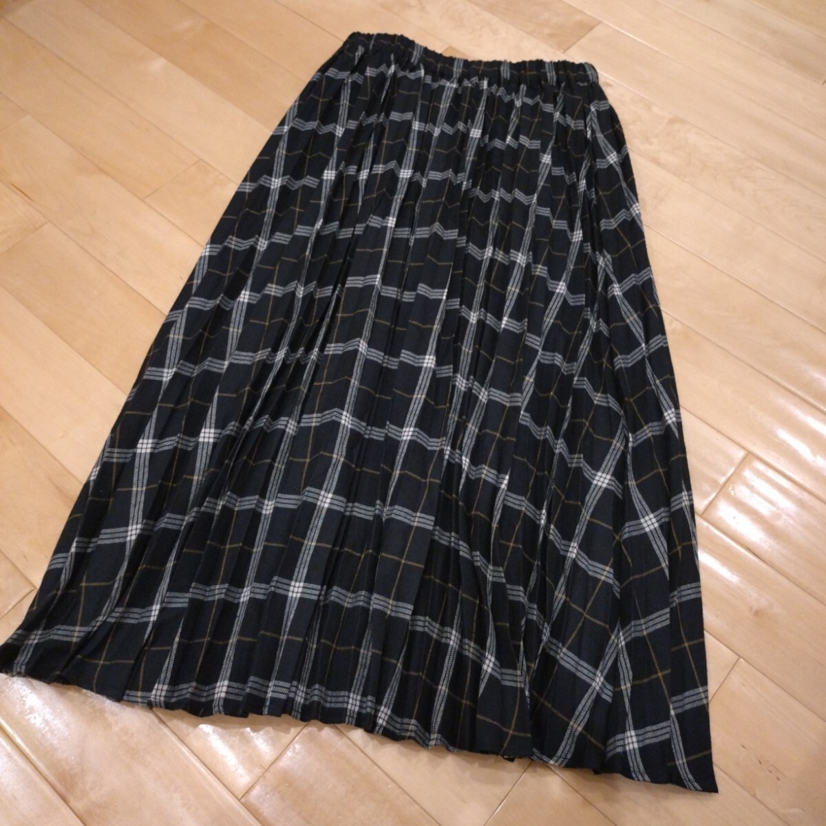 ドレスキップ DRESKIP チェックロングプリーツスカート M