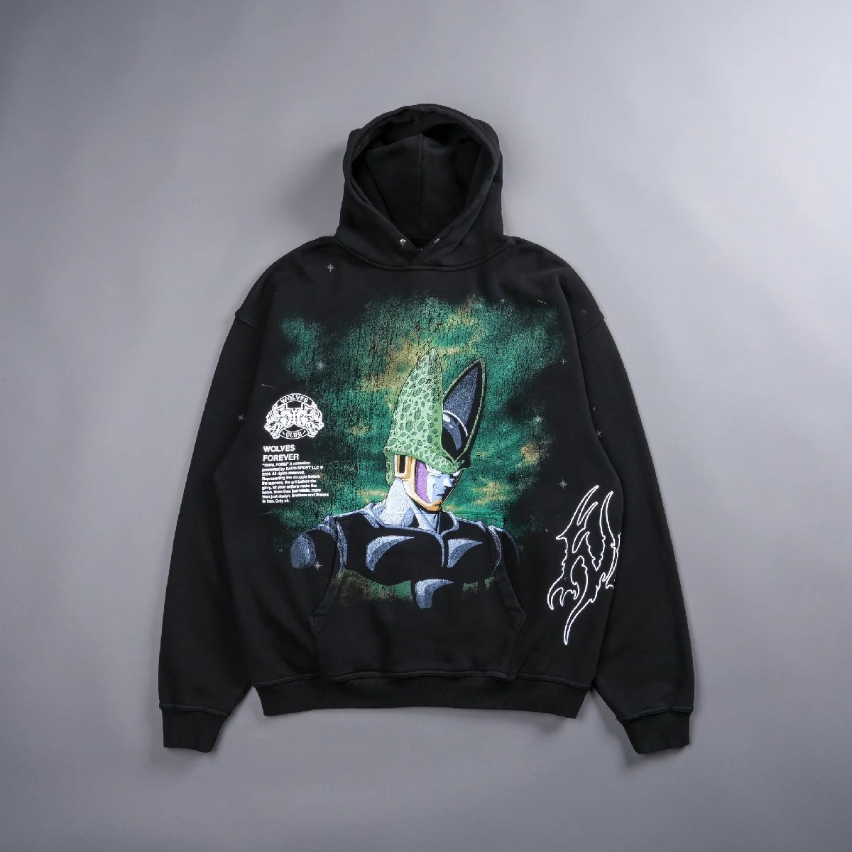 Darc Sport DRAGON BALL Z CELL ENERGY PIERCE HOODIE BLACK M ダルクスポーツ ドラゴンボール Z エナジー セル パーカー ブラック 黒 狼