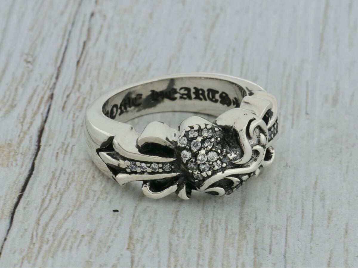 CHROME HEARTS/FLORAL CROSS HEART RING/#16/PAVE/クロムハーツ CHROME HEARTS/FLORAL CROSS HEART RING/#16/PAVE/クロムハーツ