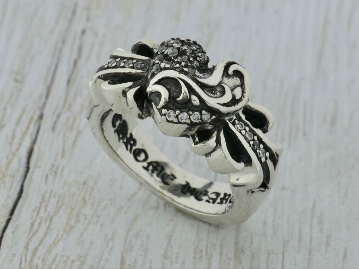 CHROME HEARTS/FLORAL CROSS HEART RING/#16/PAVE/クロムハーツ CHROME HEARTS/FLORAL CROSS HEART RING/#16/PAVE/クロムハーツ