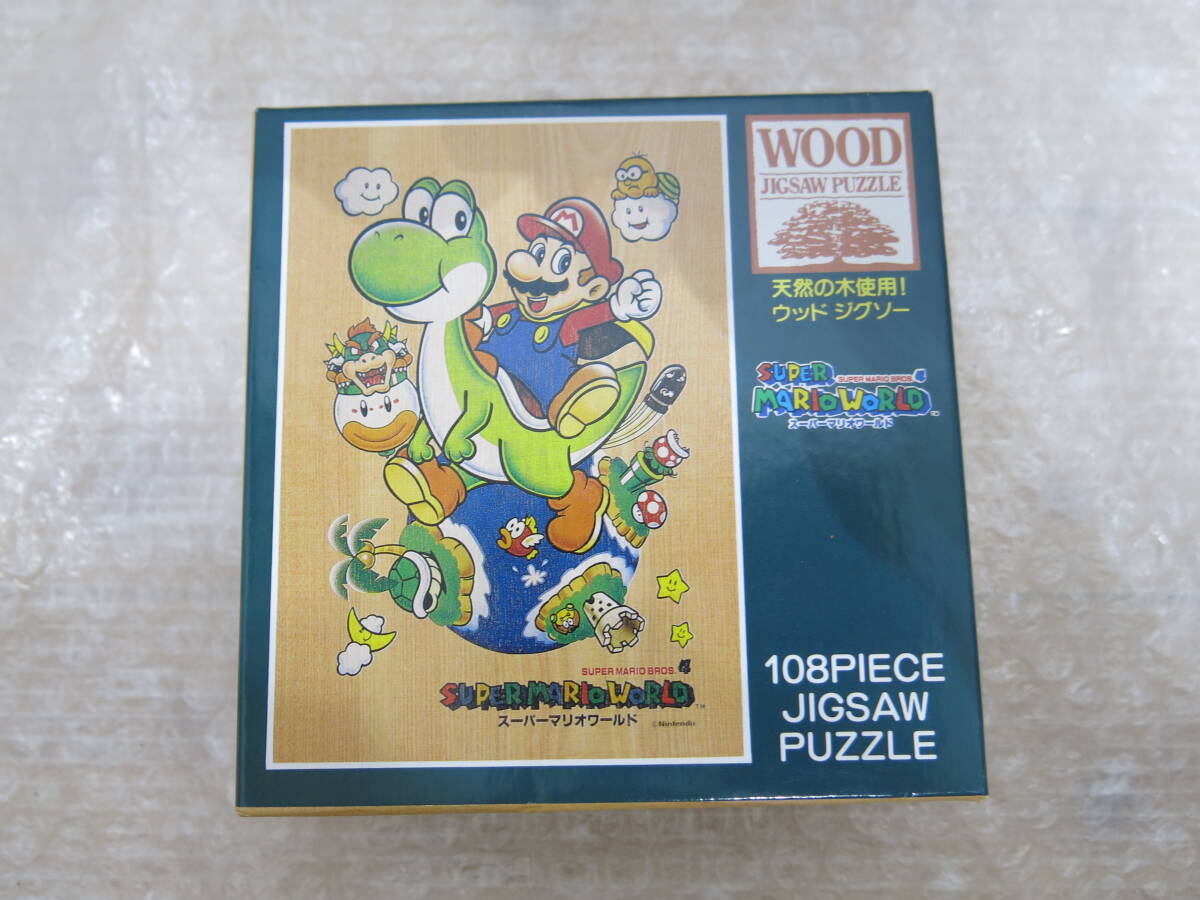 当時物　スーパーマリオワールド　108ピース　ジクソーパズル　天然の木　ウッドジクソー　18.24㎝×25.7㎝　任天堂　エポック　エポック社