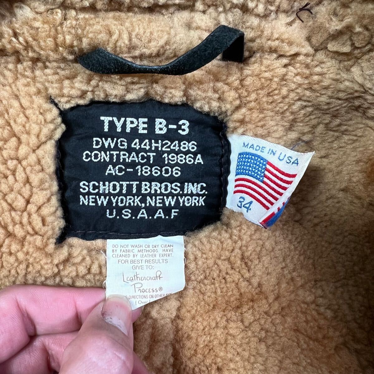 USA製 希少 Schott ショット B-3 メンズ34 ムートンジャケット USA製 希少 Schott ショット B-3 メンズ34 ムートンジャケット
