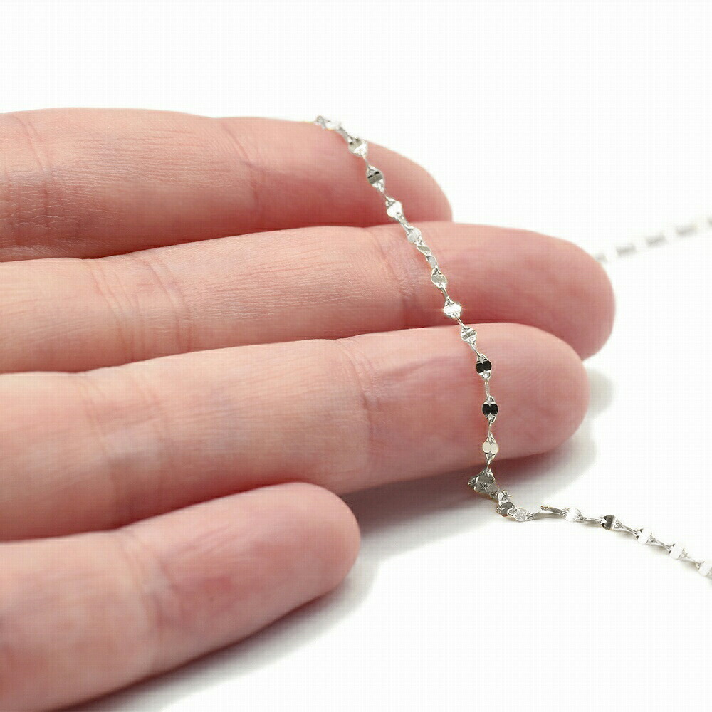ブレスレット チェーン PT850 プラチナ ペタルチェーン 幅1.3mm｜鎖 850pt 貴金屬 ジュエリー レディース メンズ