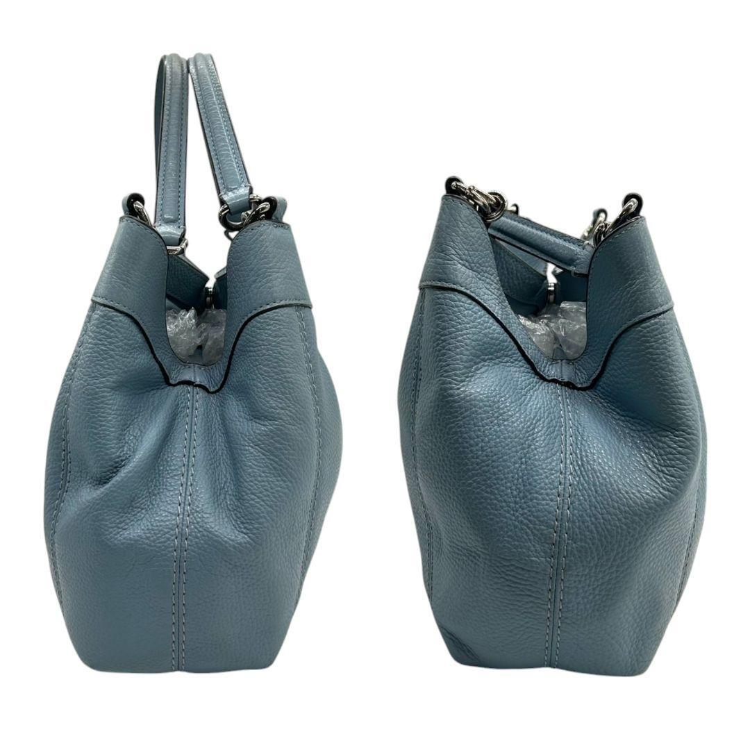 COACH コーチ ハンドバッグ トート T2 レザー 肩かけ可 水色 青 COACH コーチ ハンドバッグ トート T2 レザー 肩かけ可 水色 青