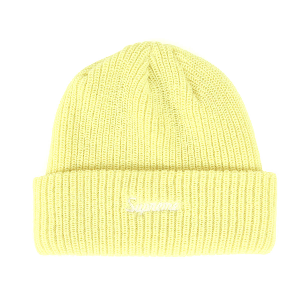 新品 Supreme シュプリーム スクリプトロゴ ルーズゲージ ビーニー (Loose Gauge Beanie) イエロー ニットキャップ 帽子