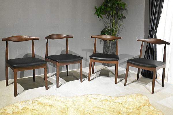 新品 北欧ダイニングチェア4脚セットBR色リビング 椅子リビング木製モダン食卓チェア無垢イス家具 買い替え:ST11-27U-RV-KC