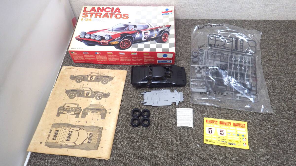 【送料無料】Sh0109-07◯未組立 ESCI LANCIA STRATOS 1/24 一部ランナー外れあり