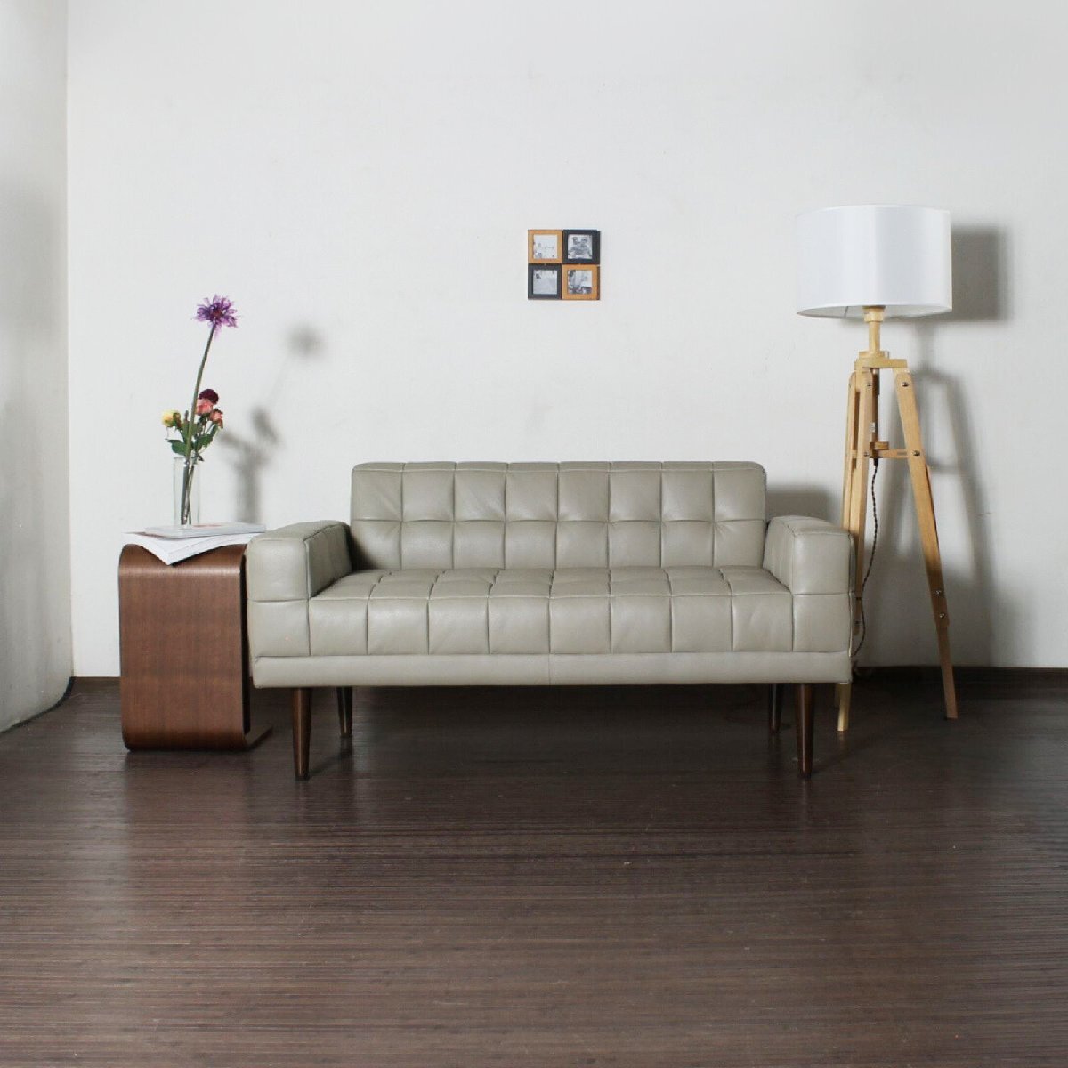 展示品 ラブソファ イタリア社製ブランド本革 高級本革 2人掛けソファ ローソファ グレージュ 11万　832cp-2p-om162-lg55db