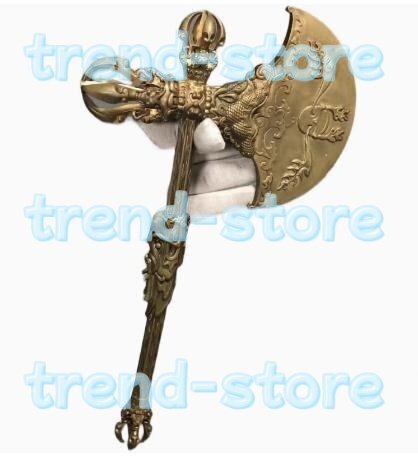 密教法具☆ 極上品 鉞斧 寺院仏具 銅製 磨き仕上げ 長さ33cm 密教法具☆ 極上品 鉞斧 寺院仏具 銅製 磨き仕上げ 長さ33cm