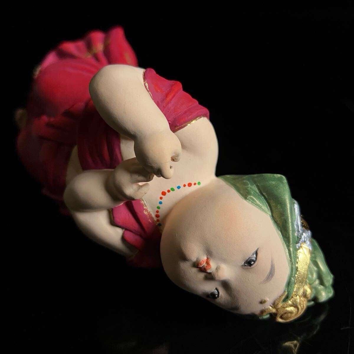 ◇鸛◇ 古美術品 天平大雅「蓮華菩薩」博多人形 台座付 共箱 栞 ◇鸛◇ 古美術品 天平大雅「蓮華菩薩」博多人形 台座付 共箱 栞