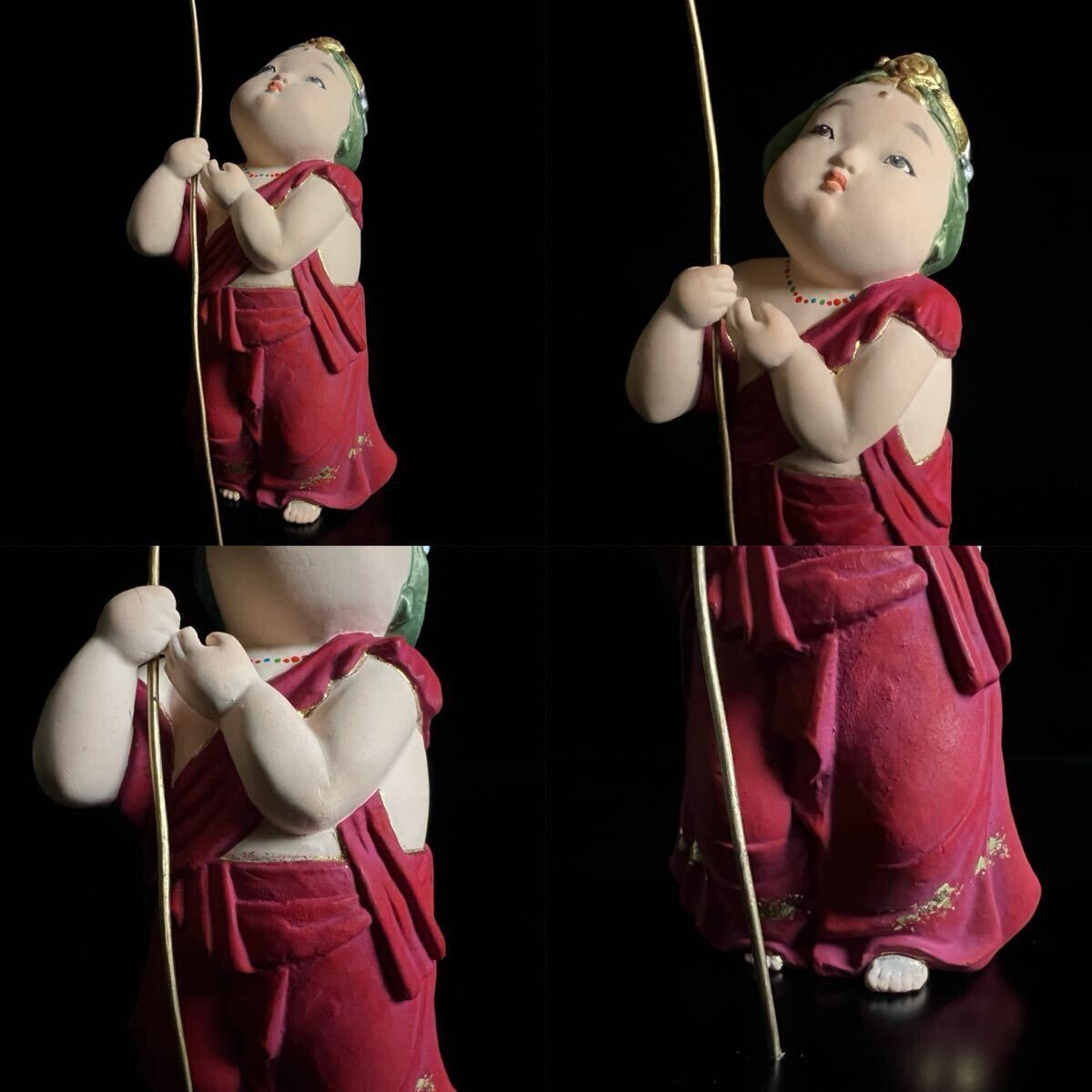 ◇鸛◇ 古美術品 天平大雅「蓮華菩薩」博多人形 台座付 共箱 栞 ◇鸛◇ 古美術品 天平大雅「蓮華菩薩」博多人形 台座付 共箱 栞