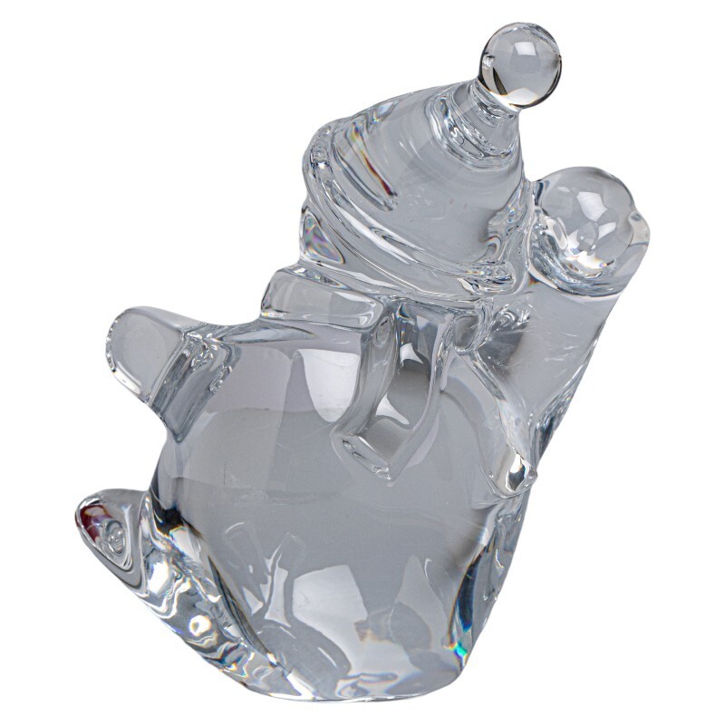 中古 バカラ オブジェ インテリア 雪だるま プレイング