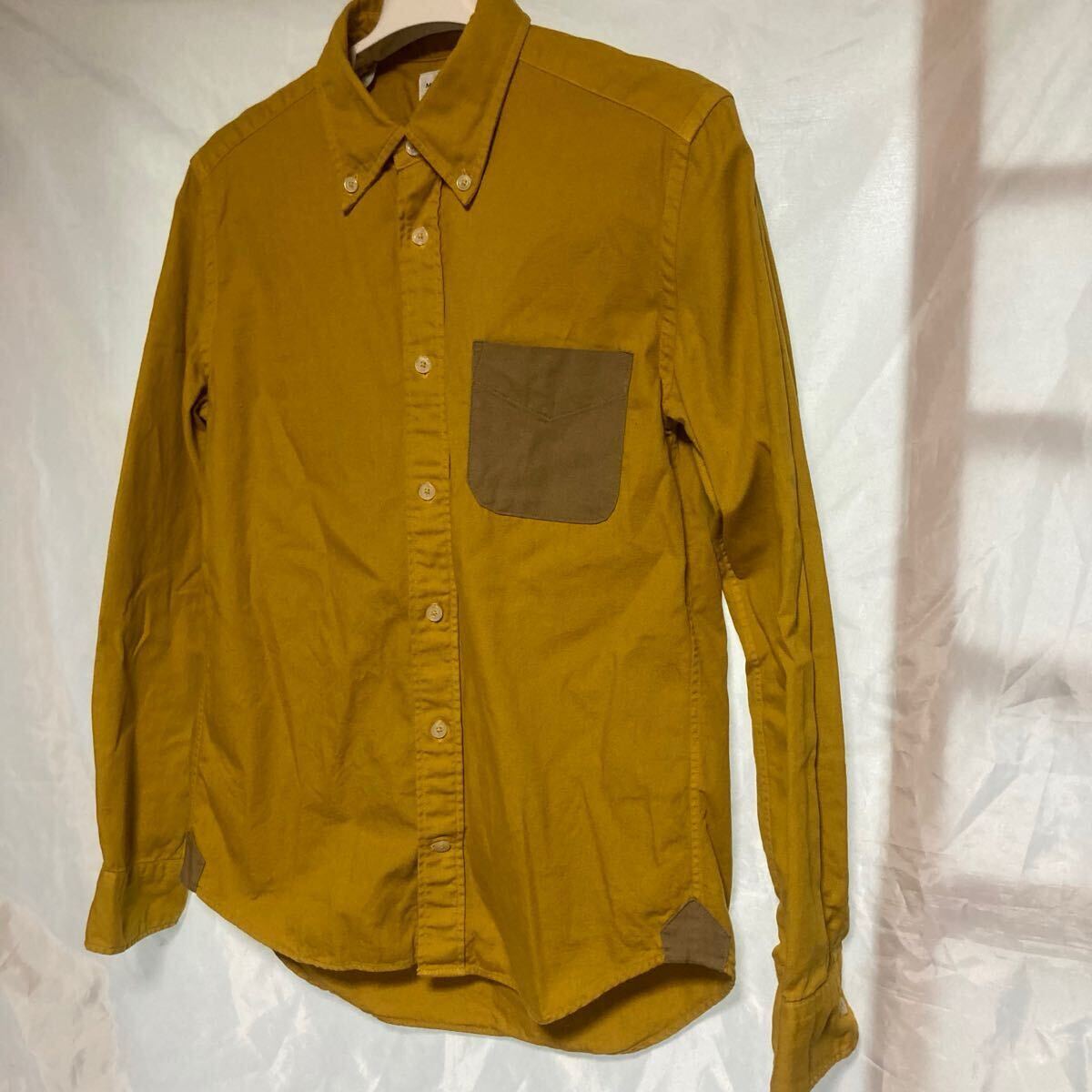 manual alphabet シャツ サイズ2 2トーン マスタード_画像2