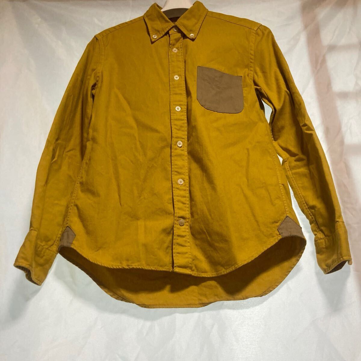 manual alphabet シャツ サイズ2 2トーン マスタード_画像3