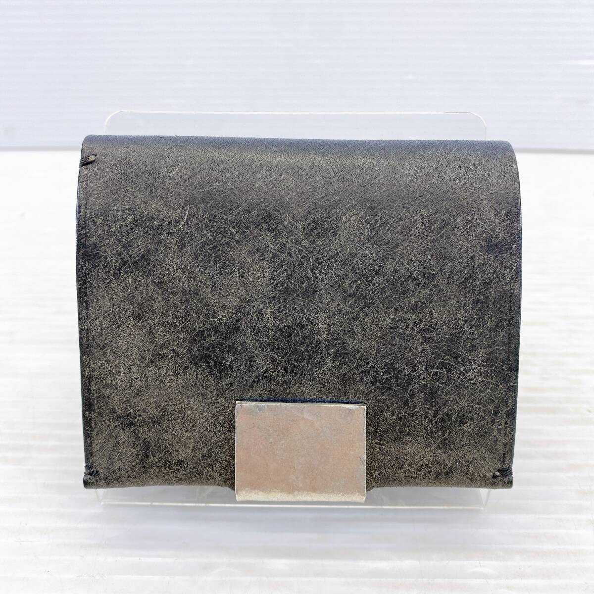 ● 訳アリ 未使用 展示品 Bluno コンパクトウォレット ichi ブルー レザー 二つ折り 財(cái)布 ●