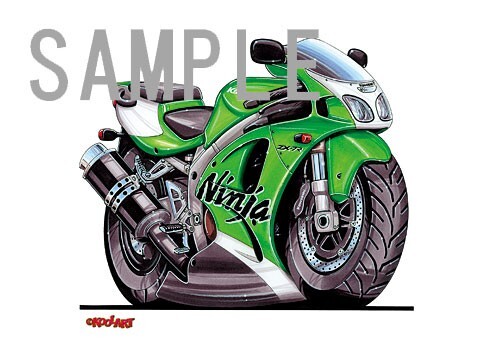 イラスト カワサキNinja ZX-7R（緑）