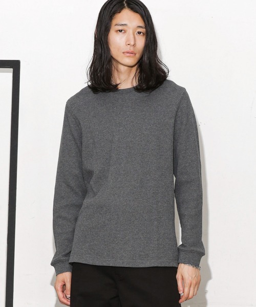 美品 ナノユニバース アンチスメルワッフルTシャツ チャコール Sサイズ nano・universe