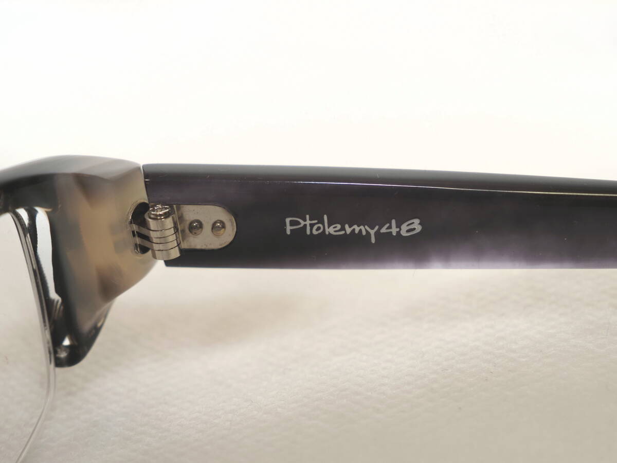 未使用品 Ptolemy48 トレミー48 高野利雄謹(jǐn)制 ハーフリムセルフレームメガネ黒 PT-042 日本制