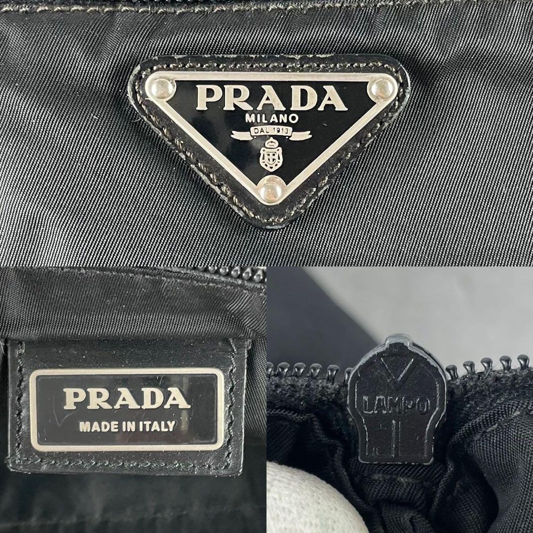 美品 PRADA ショルダーバッグ ポシェット ナイロン 三角ロゴ 美品 PRADA ショルダーバッグ ポシェット ナイロン 三角ロゴ