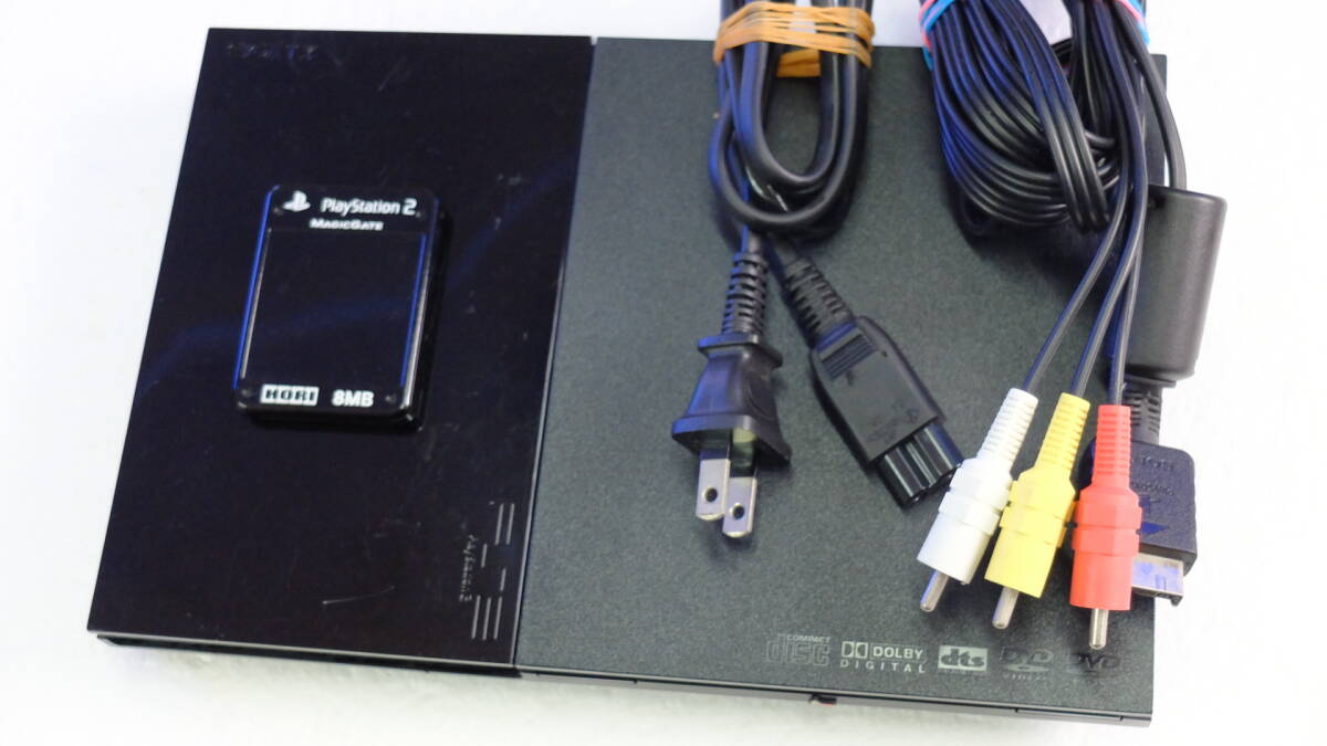 PS2本体セット SCPH-90000 ブラック 電源コード/AVケーブル/メモリカード付属 管理番号：661