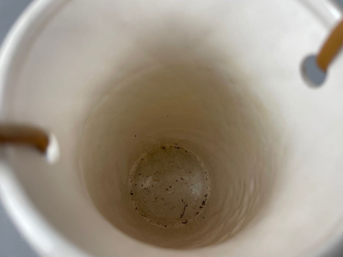 昭和レトロ 花柄 蝶々 装飾花瓶 陶器 陶芸 コスモス 高さ約30cm インテリア フラワーベース 花器 イタリア風 アンティーク_画像8