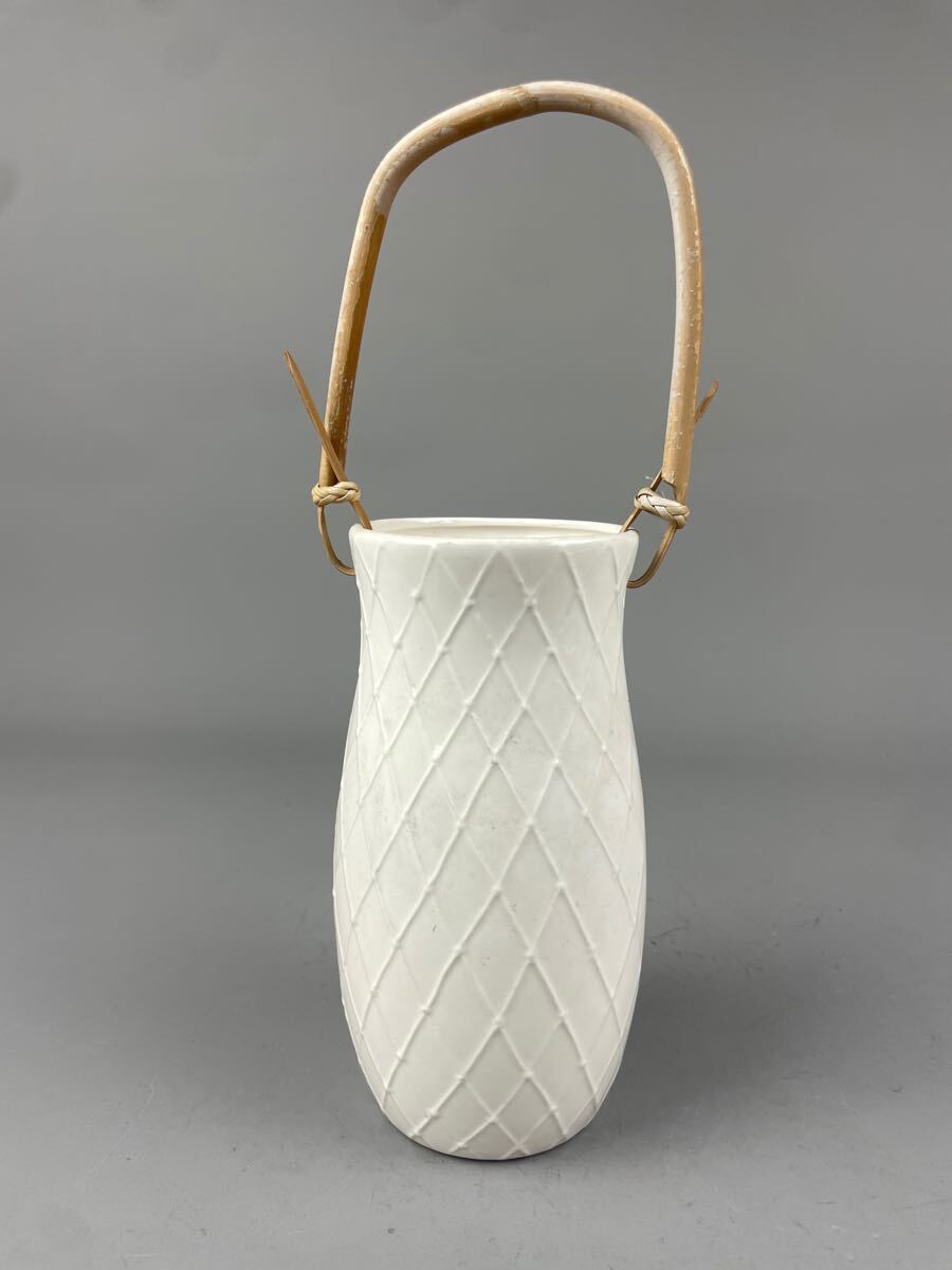 昭和レトロ 花柄 蝶々 装飾花瓶 陶器 陶芸 コスモス 高さ約30cm インテリア フラワーベース 花器 イタリア風 アンティーク_画像3