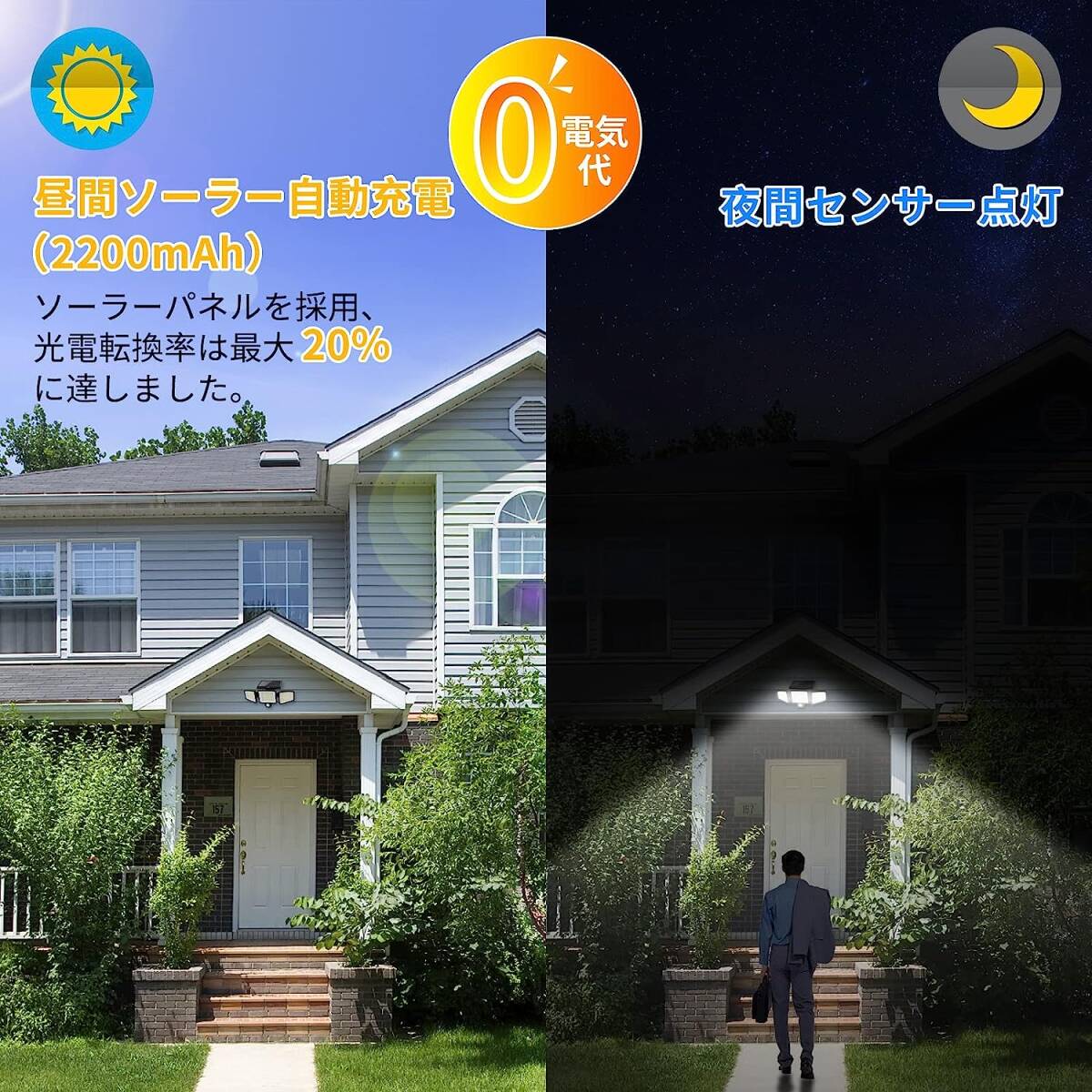 おすすめ 高輝度ソーラーライト 210LED 3面発光 2個セット 2500 おすすめ 高輝度ソーラーライト 210LED 3面発光 2個セット 2500