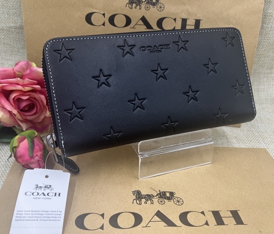 COACH 長財布コーチ財布 新品未使用 黒 ロング ジップ COACH 長財布コーチ財布 新品未使用 黒 ロング ジップ