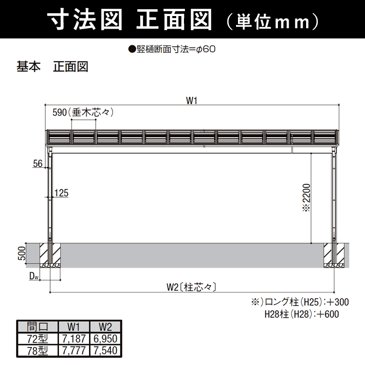 カーポート 3臺用 アルミカーポート 駐車場 車庫 LIXIL フーゴF 間口7.8m×奧行5.7m 78-57型 H28 ポリカ屋根 基本