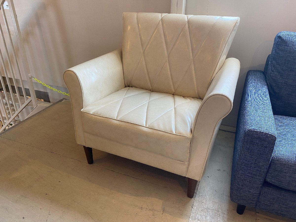 ソファ 1シーター アイボリー 中古品 直接引き取り大歓迎