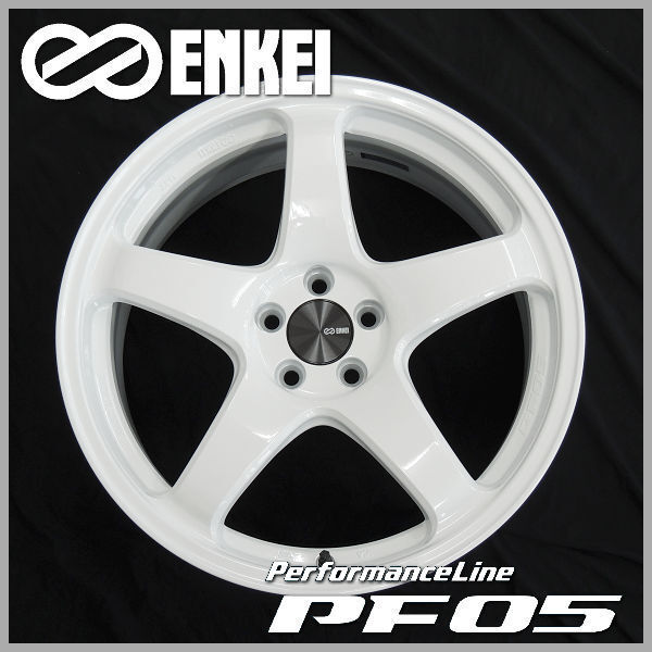 送料無料 プリウス PHV 86 BRZ ENKEI エンケイ パフォーマンスラインPF05 ホワイト 7.5J+48 5穴 PCD100 215/40R18 タイヤセット_画像2