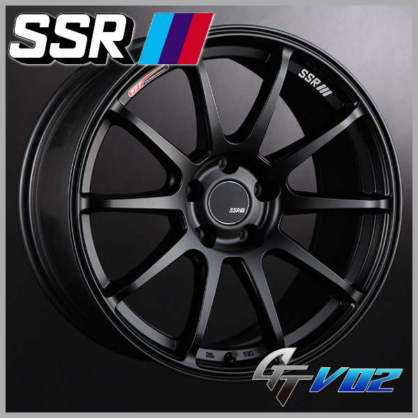 送料無料 WRX STI / WRX S4 等 SSR GTV02 フラットブラック 8.5J +48 PCD114.3-5 245/40R18 安心のピレリタイヤ ホイールセット_画像1