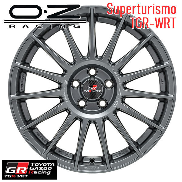送料無料 GRヤリス TOYOTA GAZOO Racing OZ スーパーツーリズモ TGR-WRT ラリーグラファイト 225/40R18 タイヤ ホイール4本セット_画像2