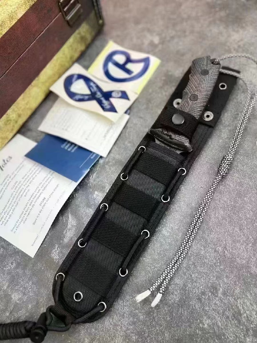 61HRC CPM-マグナカット鋼 31.5cm サバイバルナイフ 野外登山 ハイキング シース付き
