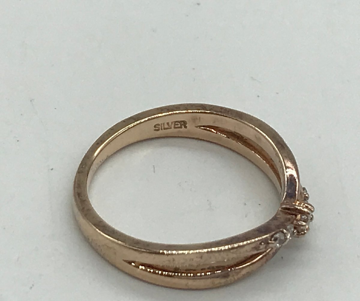 ■【YS-1】 Canal 4°C カナルヨンドシー リング ■ 石付き 指輪 SILVER 銀製 7号 ゴールド系 × クリア系 【同梱可能商品】K■_画像5