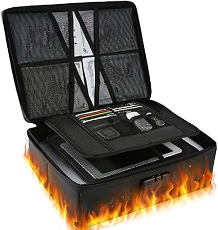 Octantis 耐火バッグ 家庭用 耐火 耐水 【型崩れしない & ダイヤル式】耐火収納ケース 大容量 重要書類 保管 貴重