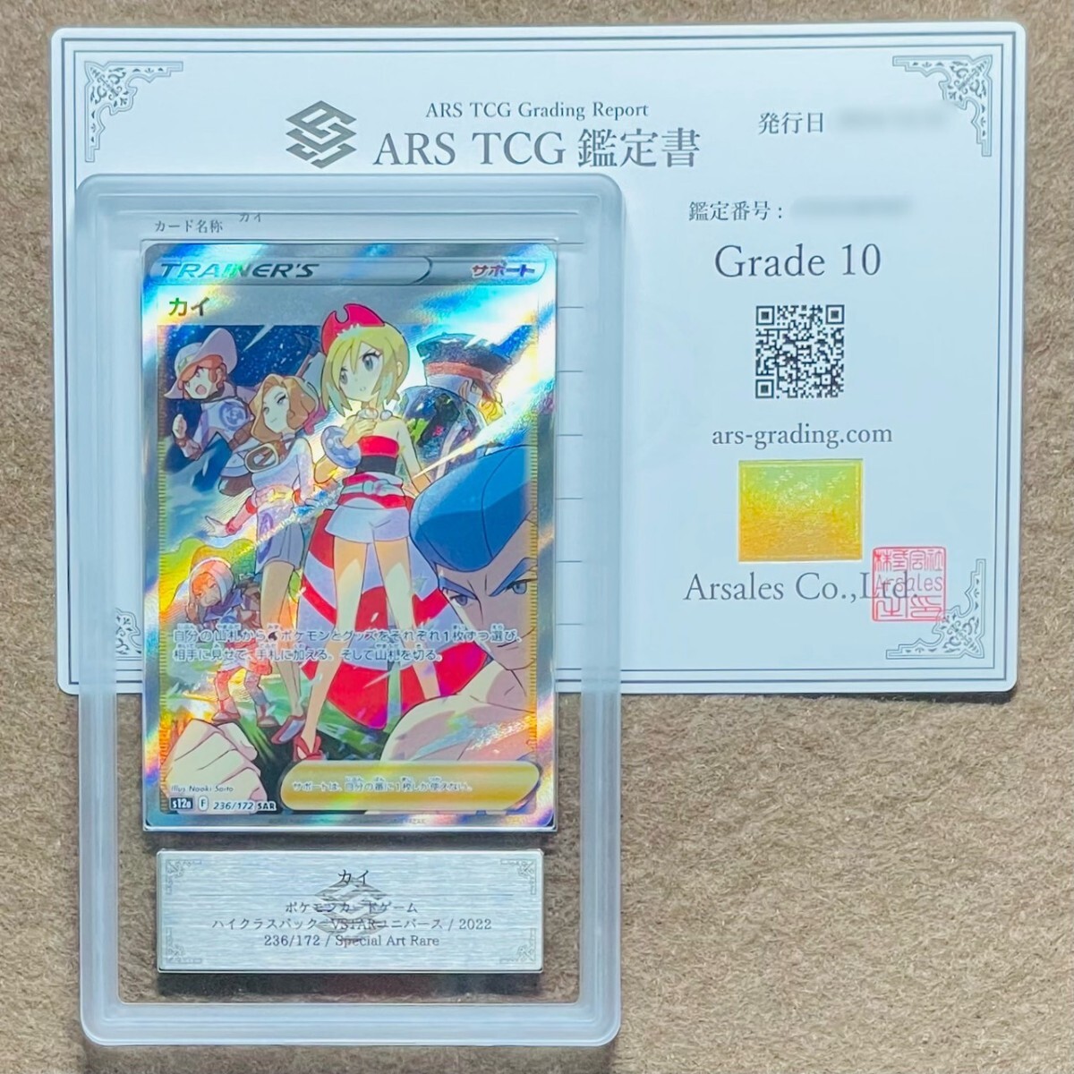 ARS鑑定 10】カイ SAR 236/172 Special Art Rare ポケモンカード ARS鑑定 10】カイ SAR 236/172 Special Art Rare ポケモンカード