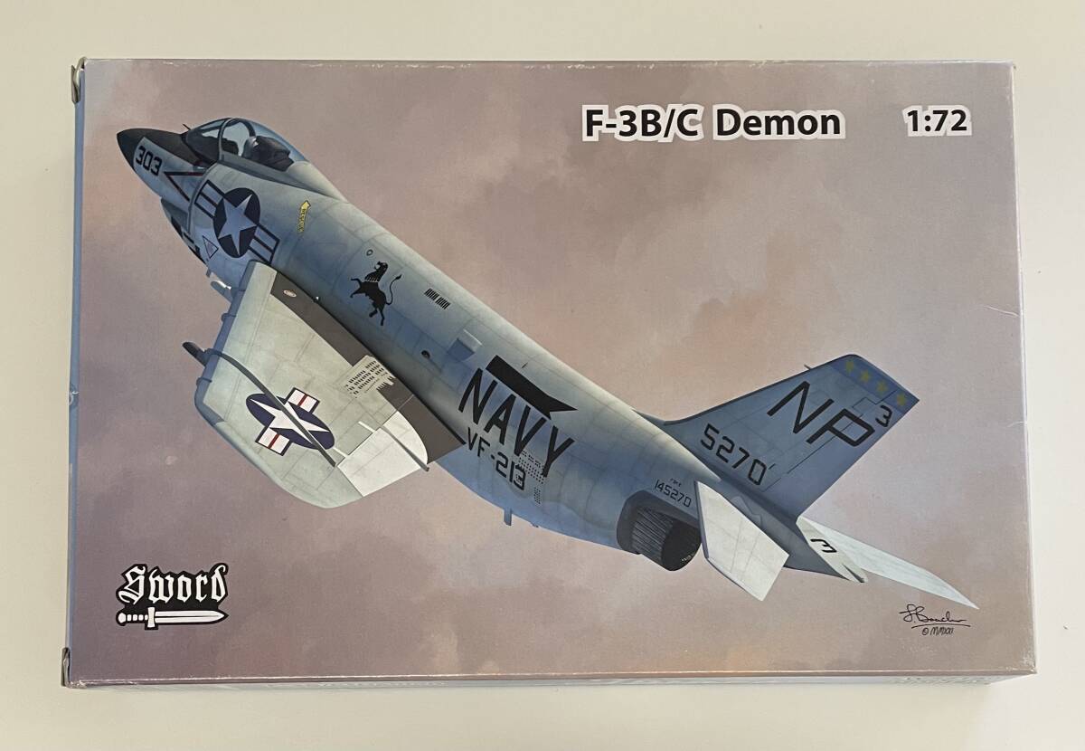 送料450円～ 希少 完全新規金型 未組立品 Sword(ソード) 1/72 F-3B/C（F3H）デモン/デーモン アメリカ海軍 レジン/エッチングパーツ付