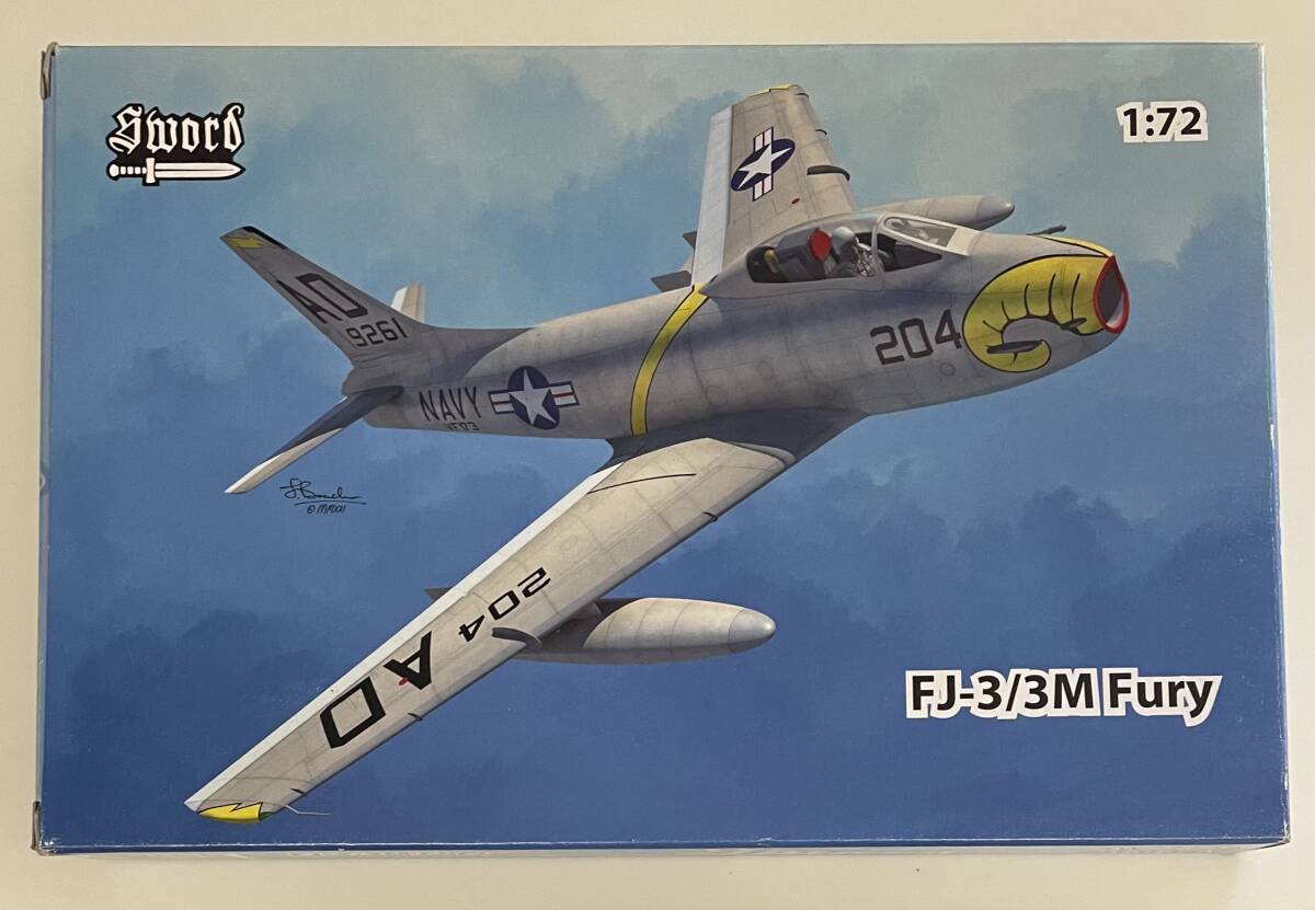 送料450円～ 希少 未使用未組立品 Sword ソード 1/72 ノースアメリカン FJ-3/3M フューリー アメリカ海軍 レジンパーツ付