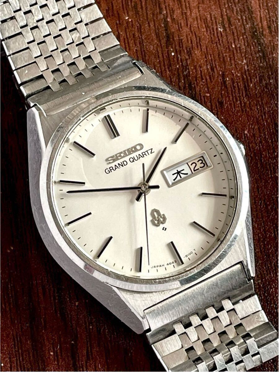 品多く 美品!人気上昇!48グランド!順調に作動中!ホワイト文字盤!SEIKO グランドセイコー