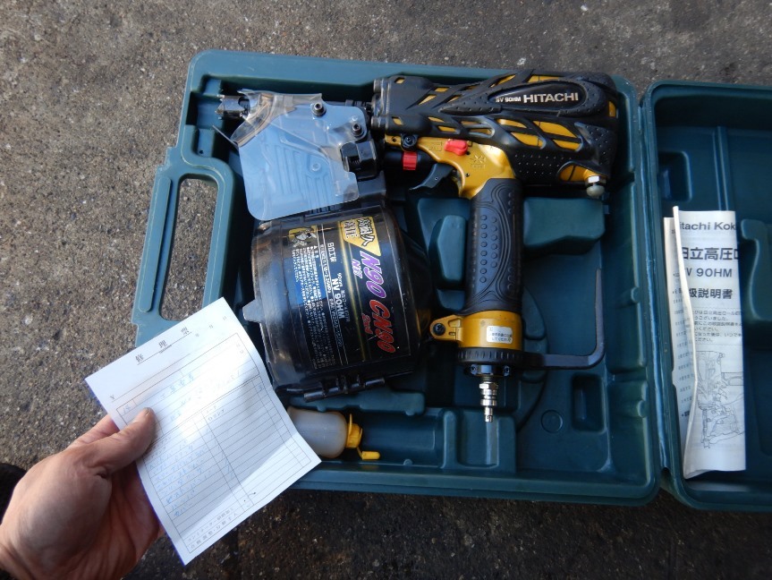 即決税0円中古整備済日立高圧釘打機NV90HM 90mmクラス N75 CN90対応「N90釘非対応」