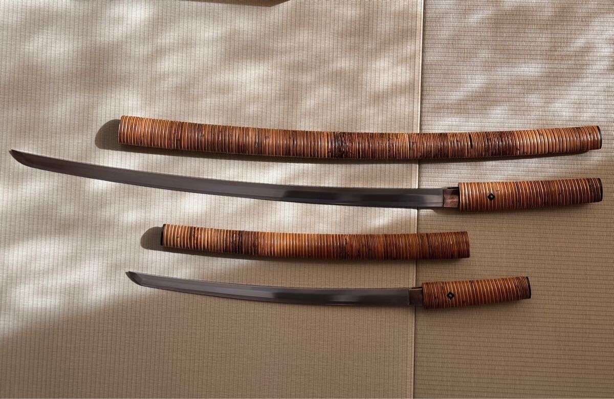 日本刀☆模造刀☆刀剣美術【藤巻鞘 中身は模造刀】拵 居合刀2本 日本刀☆模造刀☆刀剣美術【藤巻鞘 中身は模造刀】拵 居合刀2本