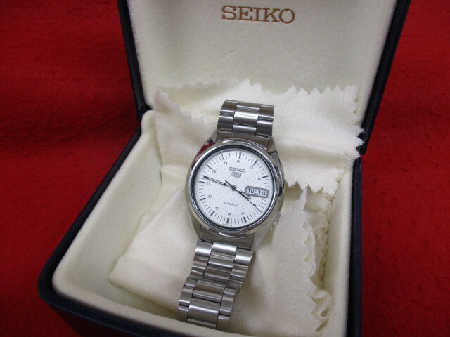 【4361】動作OK★SEIKO セイコー★AT オートマ メンズ腕時計 デイト / 7S26-3040　箱付き SEIKO5
