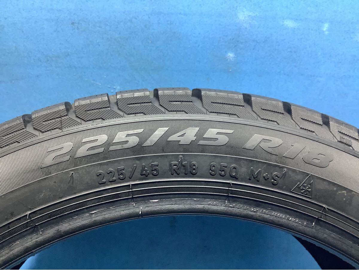 225/45R18 18年 ピレリ ICE ASIMMETRICO PLUS 中古タイヤ4本 スタッドレスタイヤ_画像6