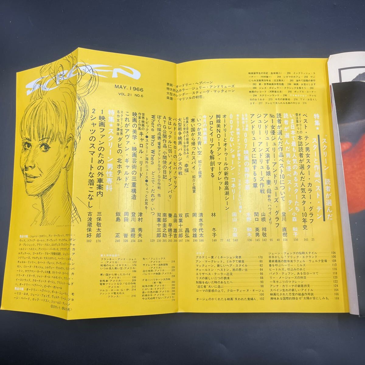 『スクリーン’66.5』オードリー?ヘップバーン スティーブ?マックィーン シルヴィ?ヴァルタン ジュリー?アンドリュース 007は二度死ぬ